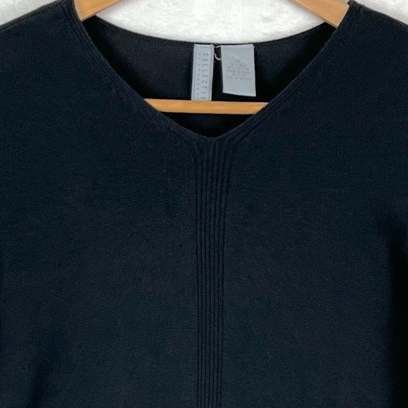 Collection by Cherokee Black Silk & Cotton Blend Lightweight Sweater Size Small - Picture 3 of 7